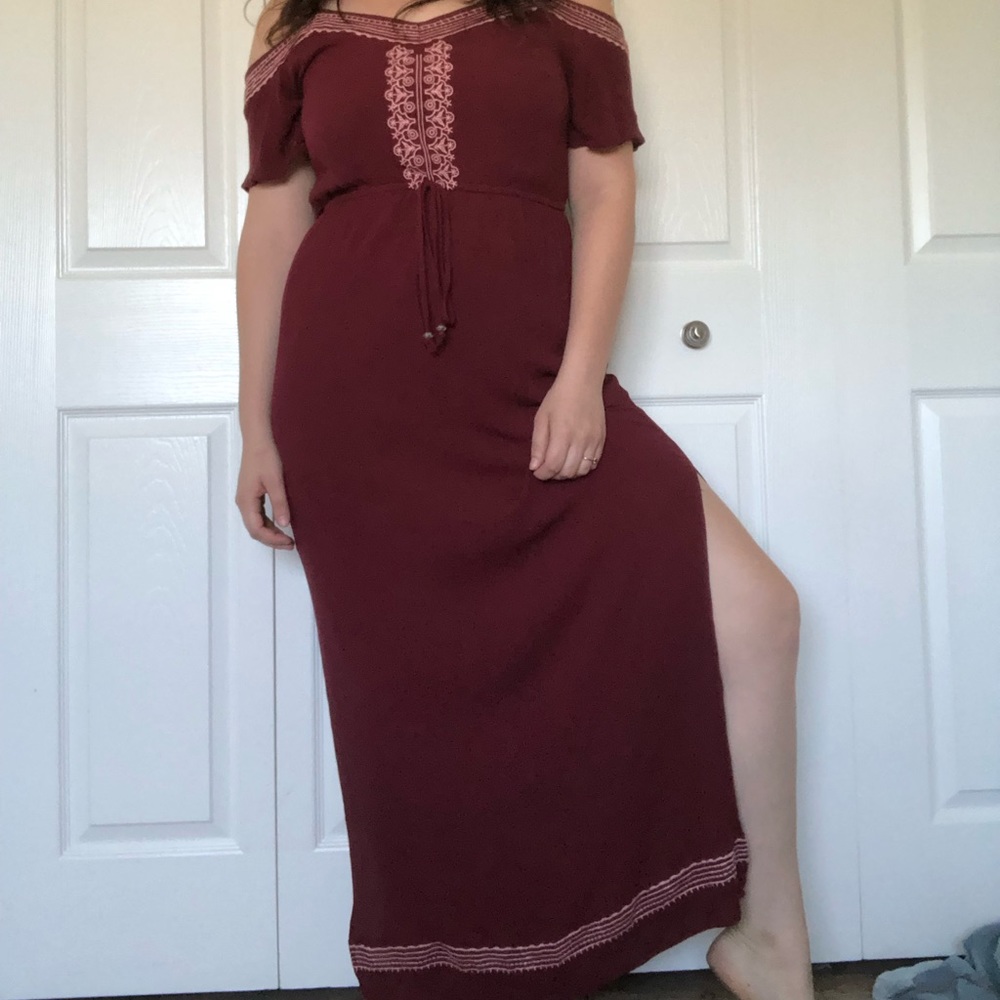 Francesca’s Maroon Boho maxi dress